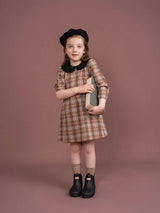 Stretch Plaid High Waist Dress Ash Rose