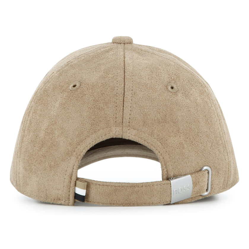 Beige Embroidered Logo Cap