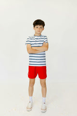 navy and white stripe practice shirt