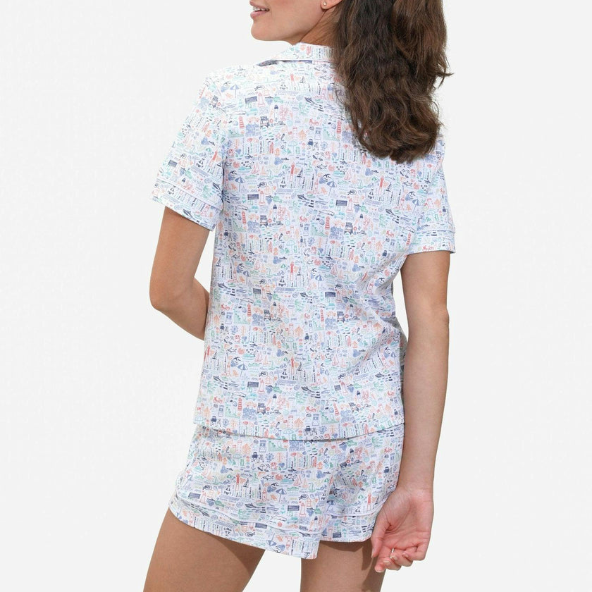 Jersey Shore Women’s Button Front Short Pajama Set