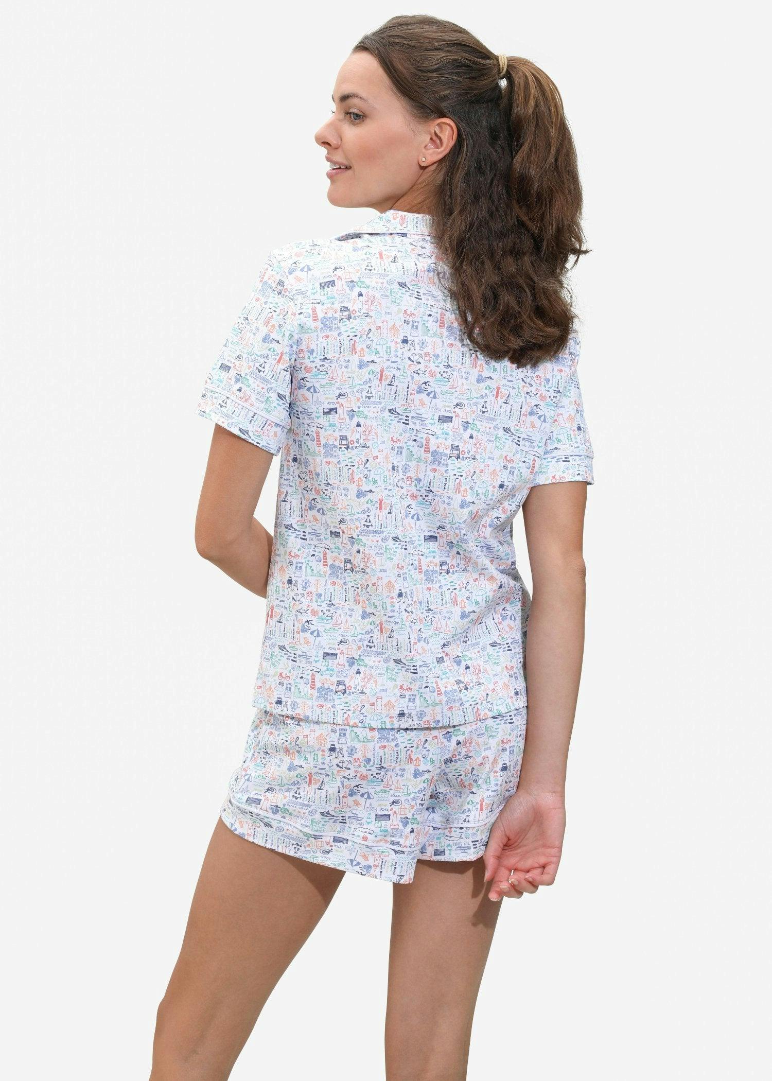 Jersey Shore Women’s Button Front Short Pajama Set
