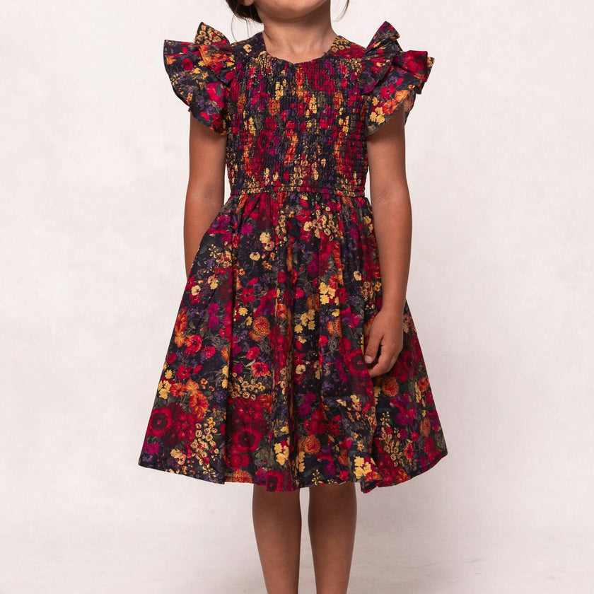 Mini Hattie Dress in Night Garden