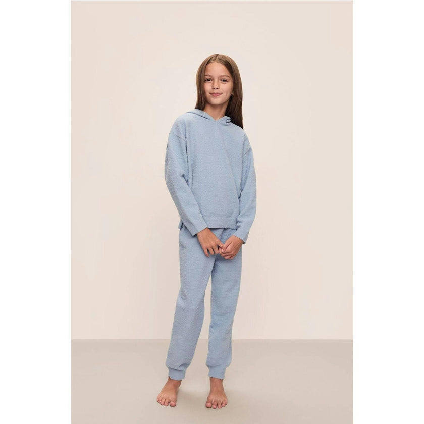 Kid's Recycled Boucle Hoodie & Jogger Set, Blue