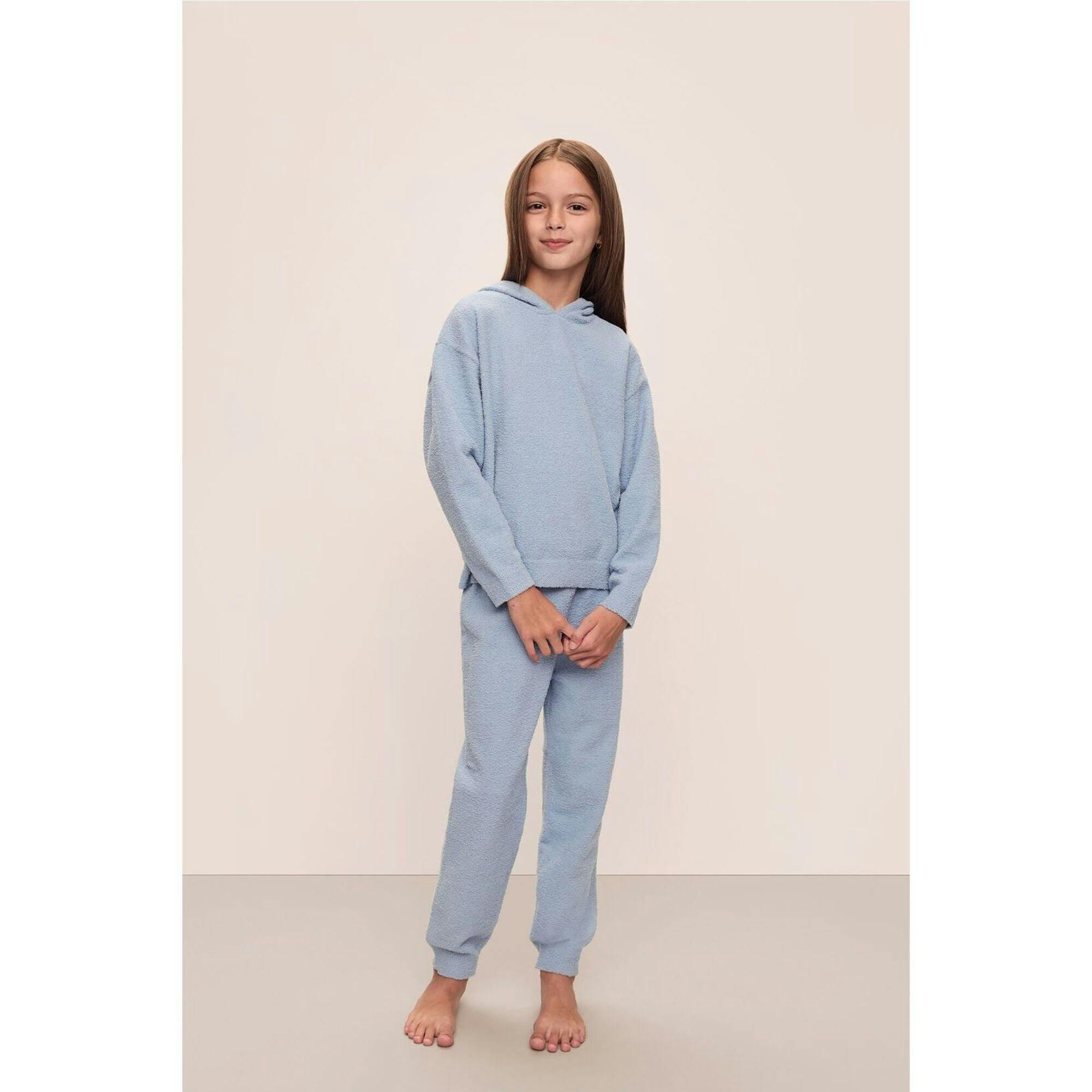 Kid's Recycled Boucle Hoodie & Jogger Set, Blue