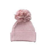 Knit Pom Hat in Misty Rose