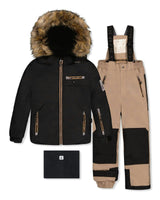 Two Piece Play Snowsuit Black And Beige