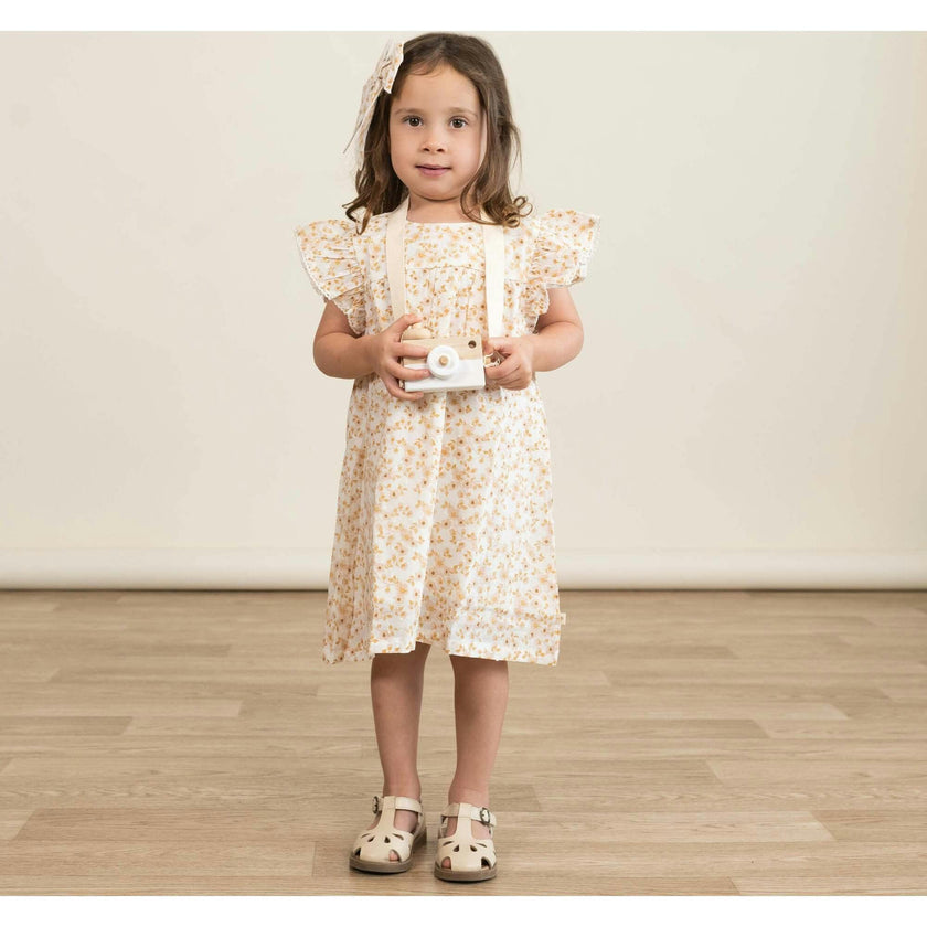 Organic Short Sleeve Flutter Dress
