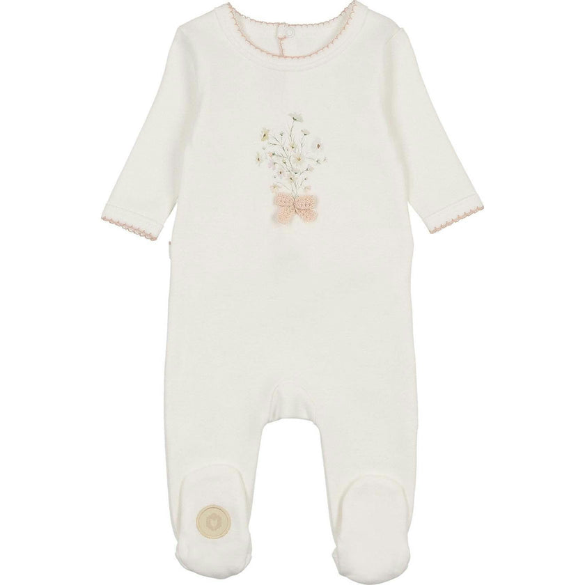 Nature's Florals Footie Ivory & Rose