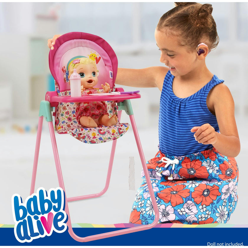 Baby Alive 6 Piece Doll Highchair Set - Pink & Rainbow