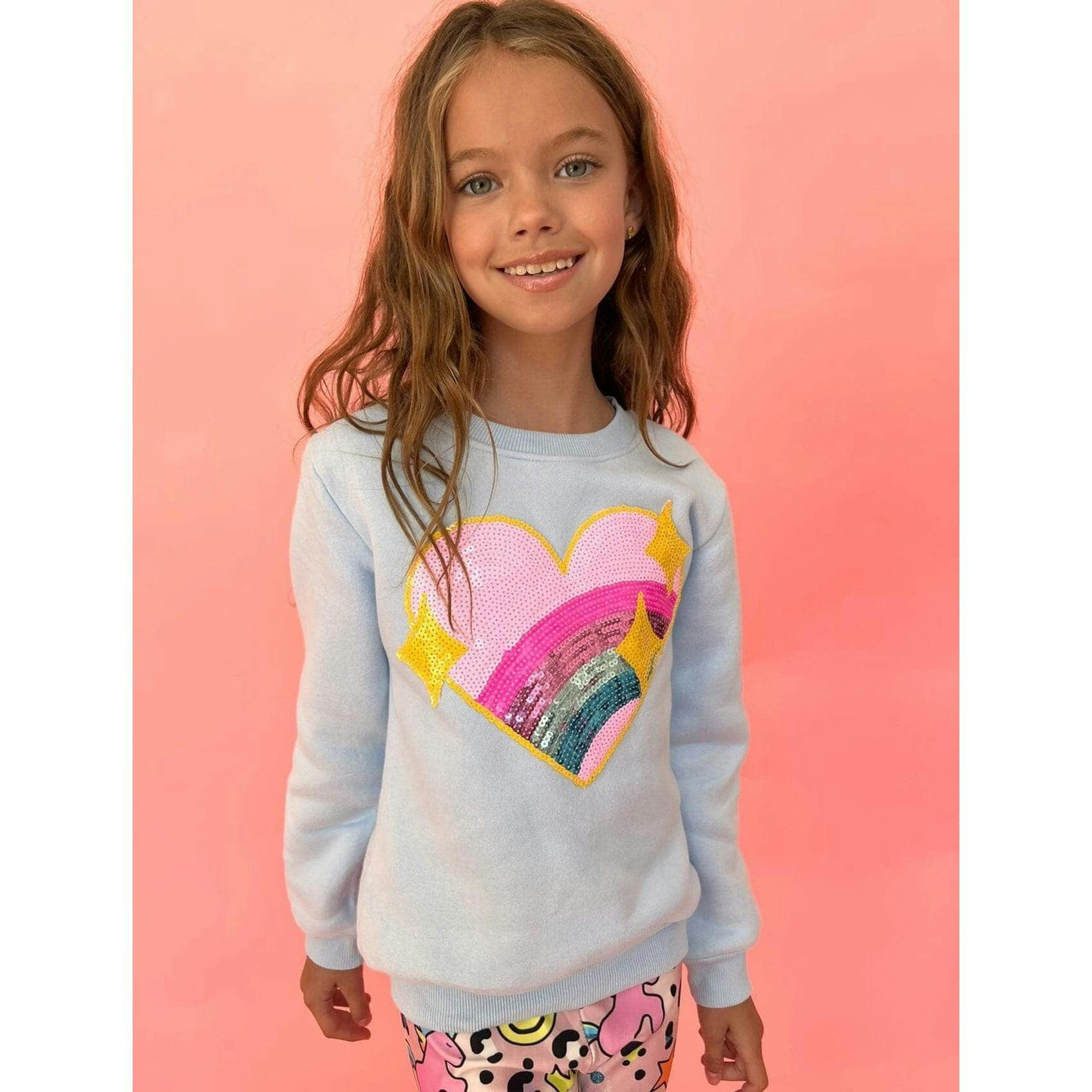 Rainbow Sparkle Heart Sweatshirt