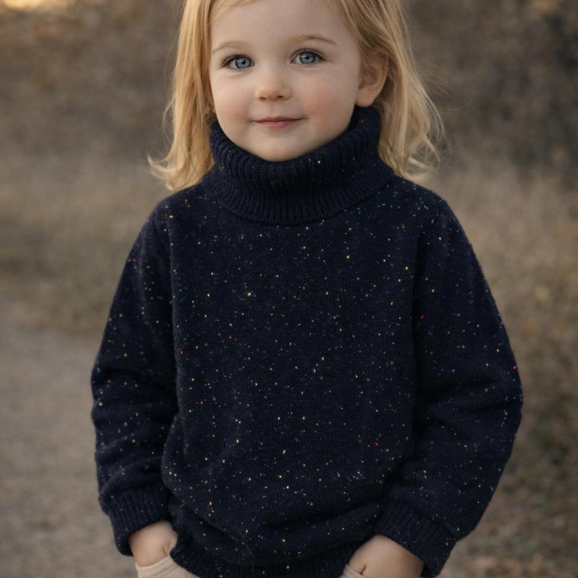 Cable Knit Ribbed Neck Sweater