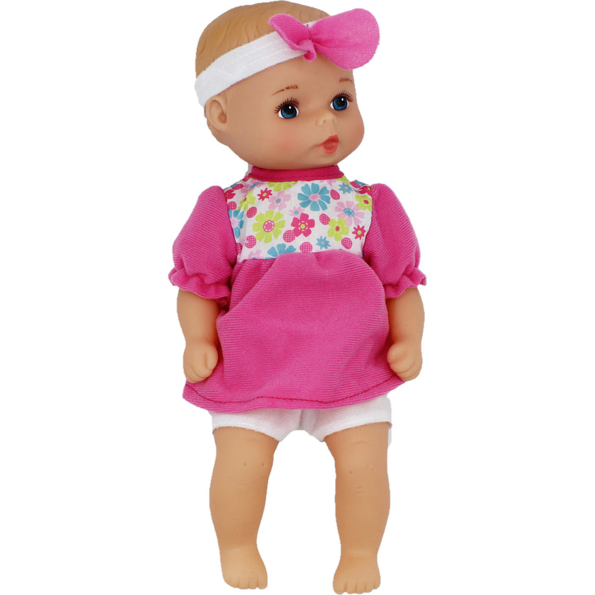 Goldberger Doll Baby's First 11" Classic Softina with Pink & Foral Jumper & Headband