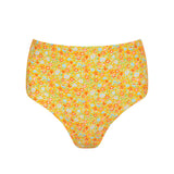 women's marigold floral high waisted bikini bottom