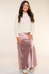 Washed Satin Maxi Skirt