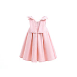 Pink Palermo Satin Bow Pleated Dress
