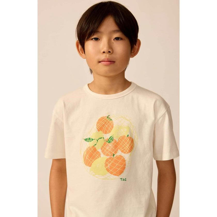 Organic Weekend Tee in White Mixed Fruit