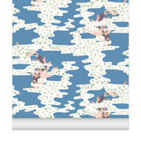 Papier peint Koï Nobori coloris Bleu cendré