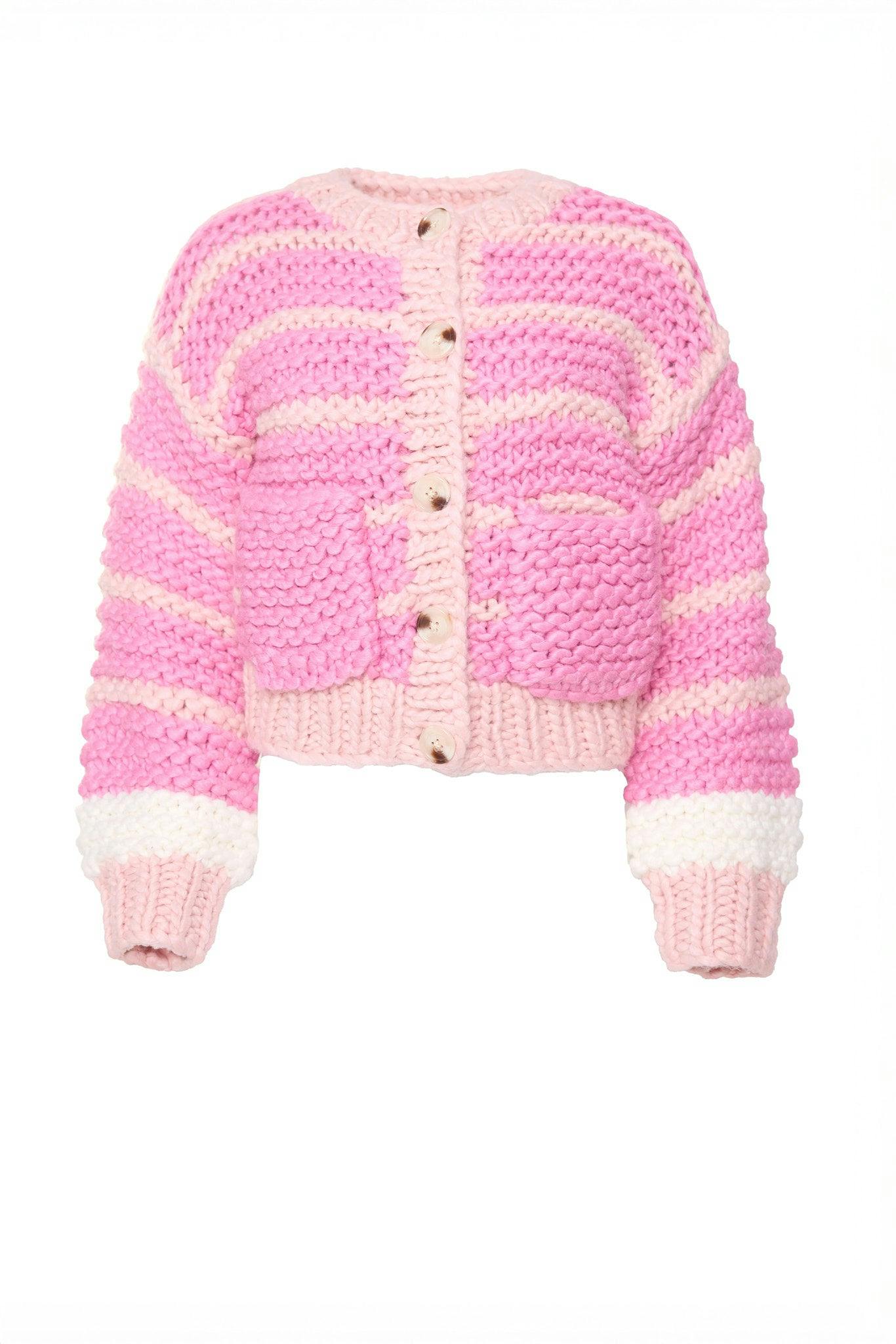 Bailey Cardigan in Pink Stripes