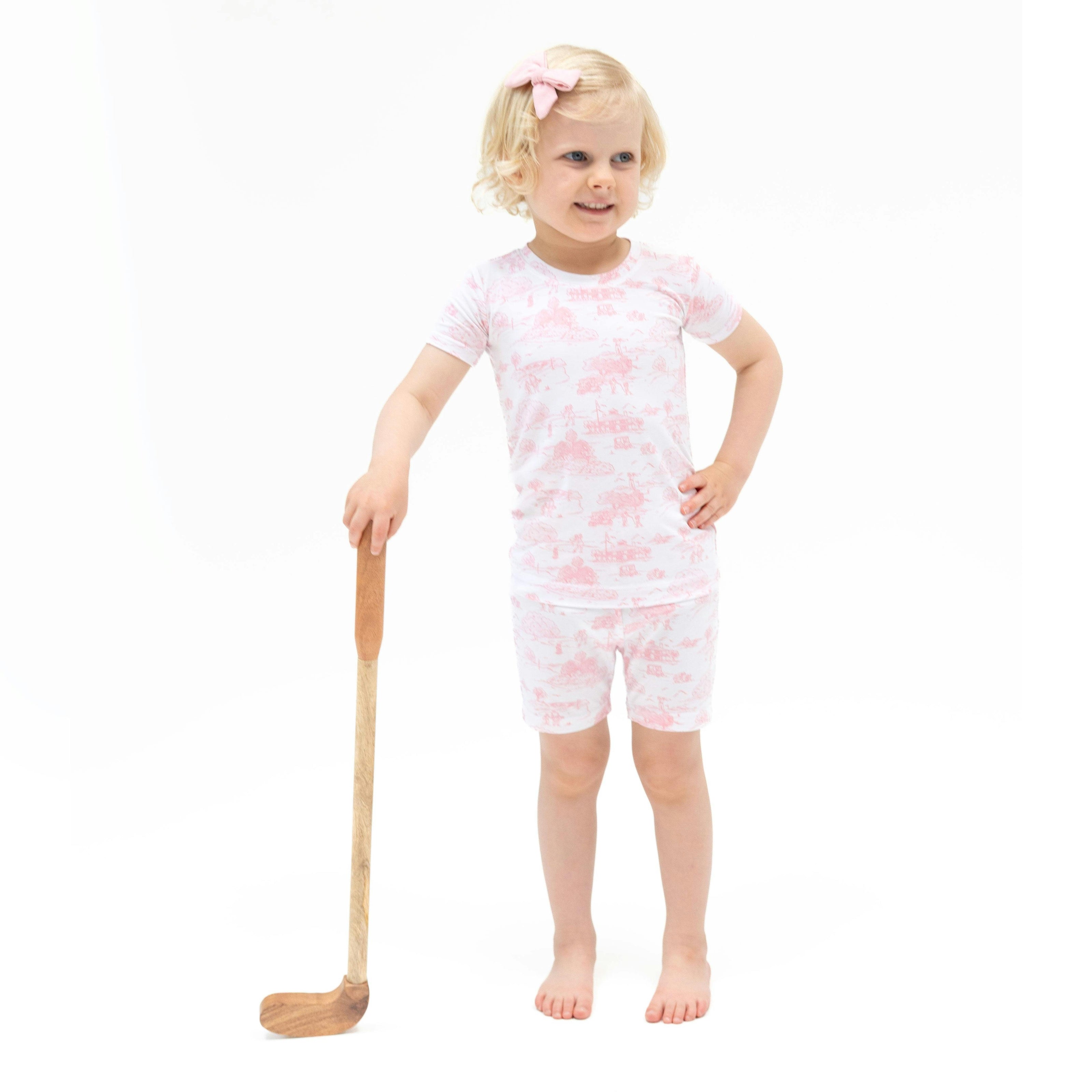 Golf Toile Pink - Loungewear Short Set