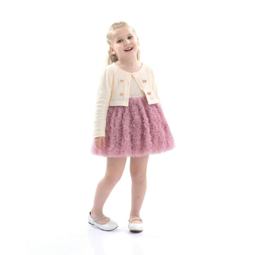 Ivory Rose Rabbit Cardigan Dress