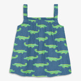 Kids cotton gauze tank in gator pals