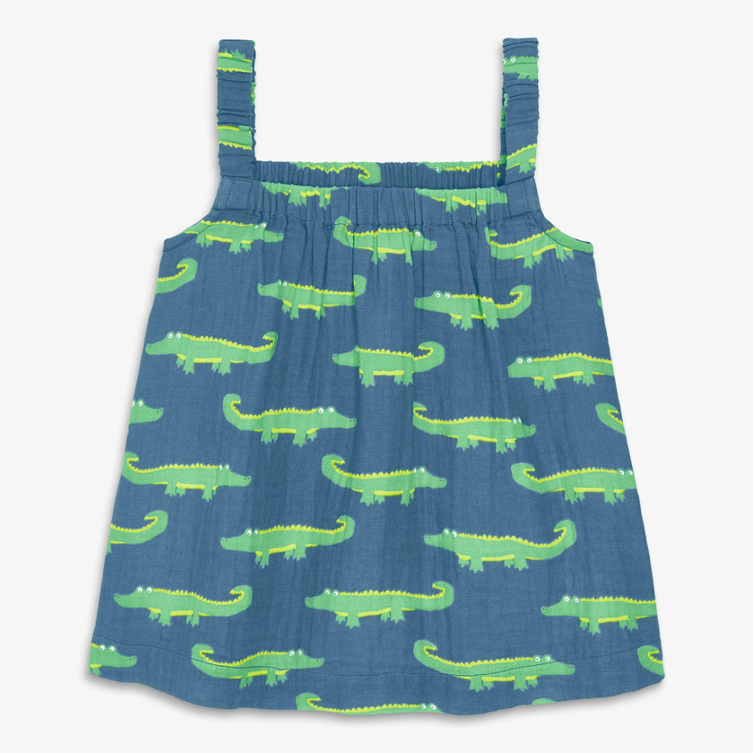Clearance kids cotton gauze tank in gator pals