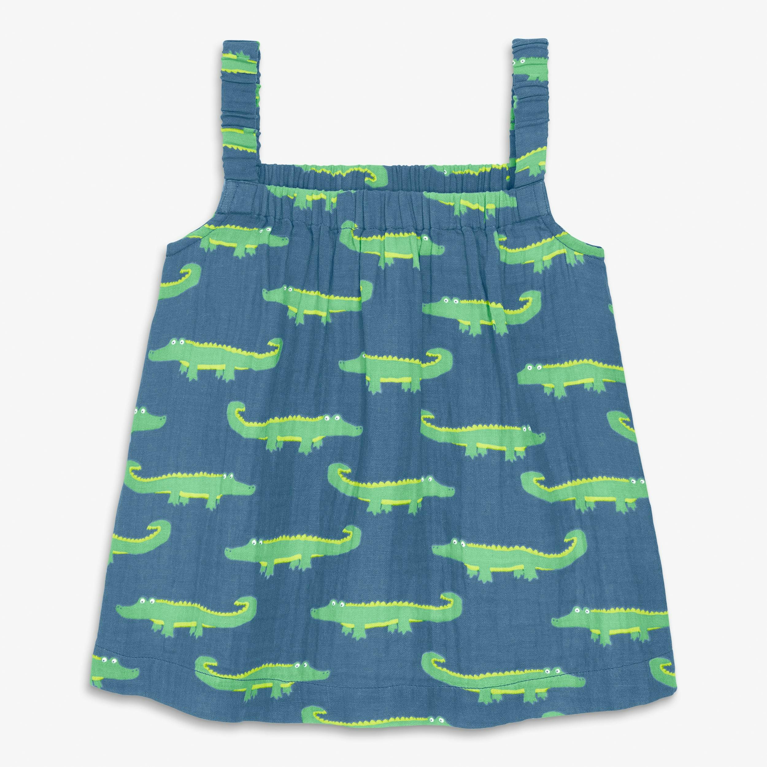 Kids cotton gauze tank in gator pals