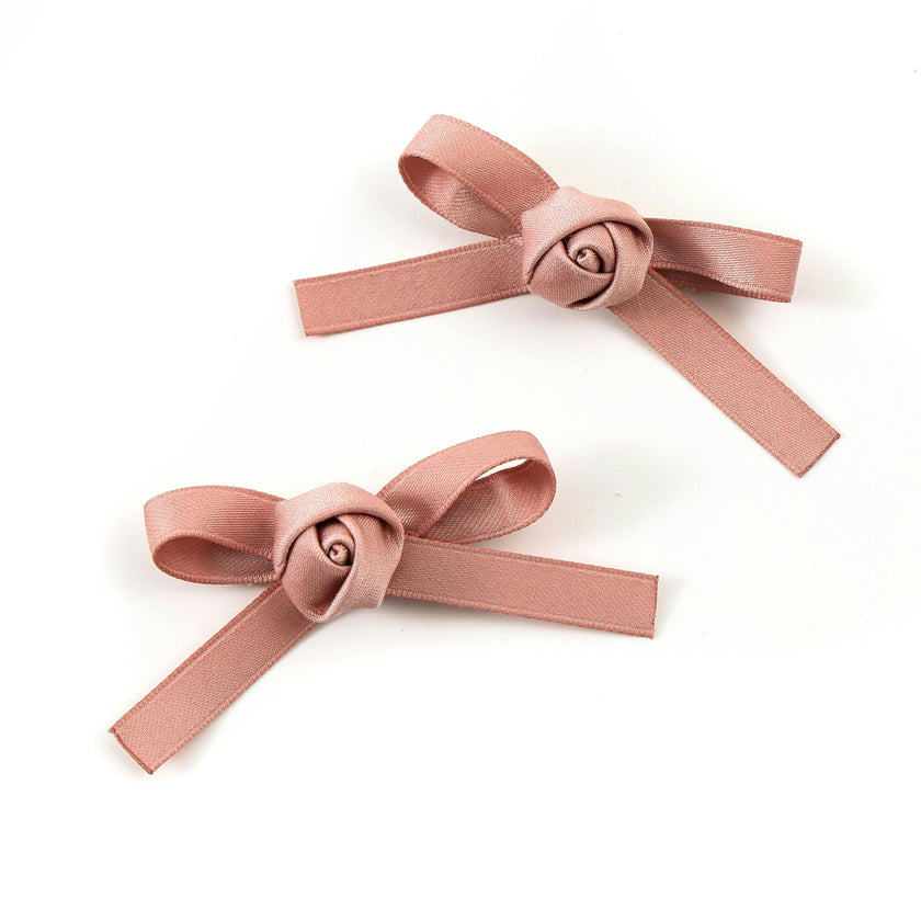 Halo Luxe Darla Rose Satin Double Clip Set - Mauve