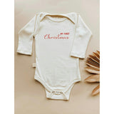 My First Christmas Organic Baby Bodysuit Long Sleeve