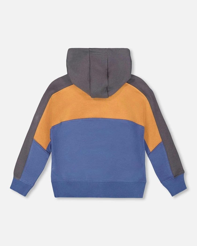 Full Zip Fleece Color Block Sweatshirt