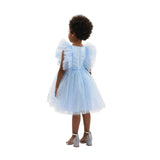 Light Blue Party Dress with Glitter Stars
