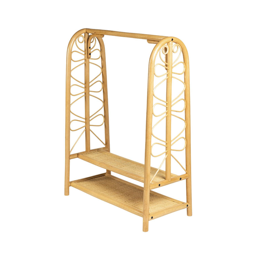 Handcrafted - Belle Kids Montessori Clothing Rack (Natural) - Rattan Wicker