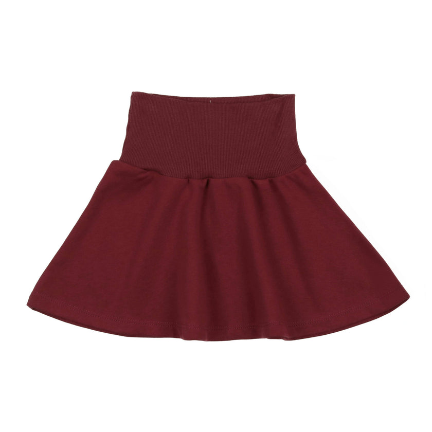 Girls Terry Ribbed Wide High Waist A-Line Short Skirt