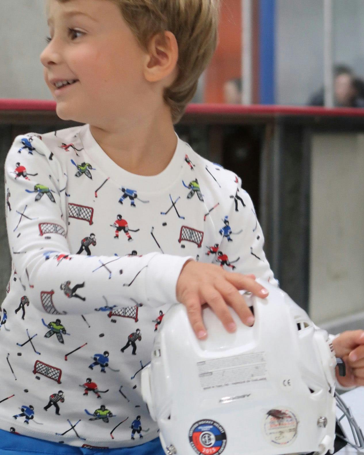 The Organic Long Sleeve Pajama Set [Hockey]