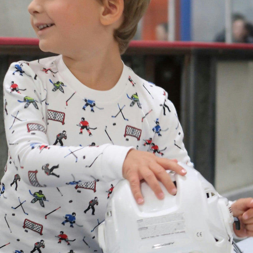 The Organic Long Sleeve Pajama Set [Hockey]