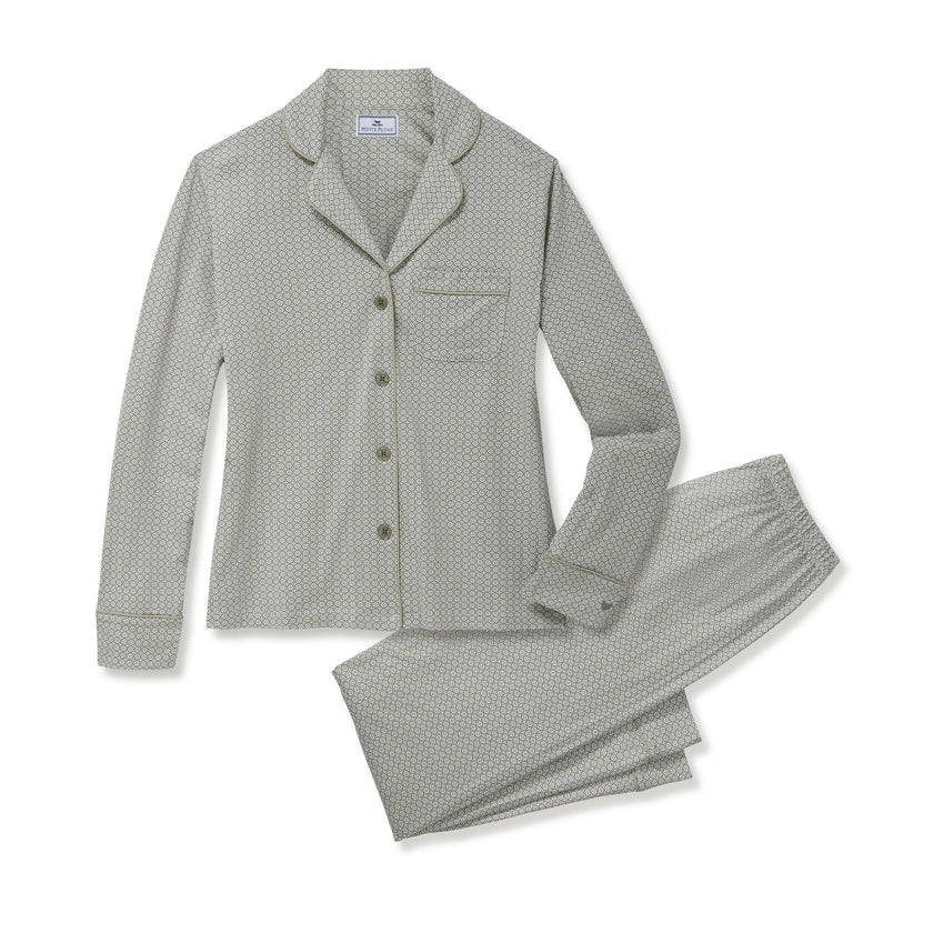 Women's Pima Pajama Set Set in Sage Geo