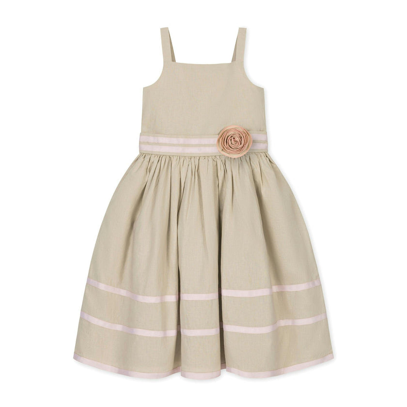Linen Cami Rosette Dress