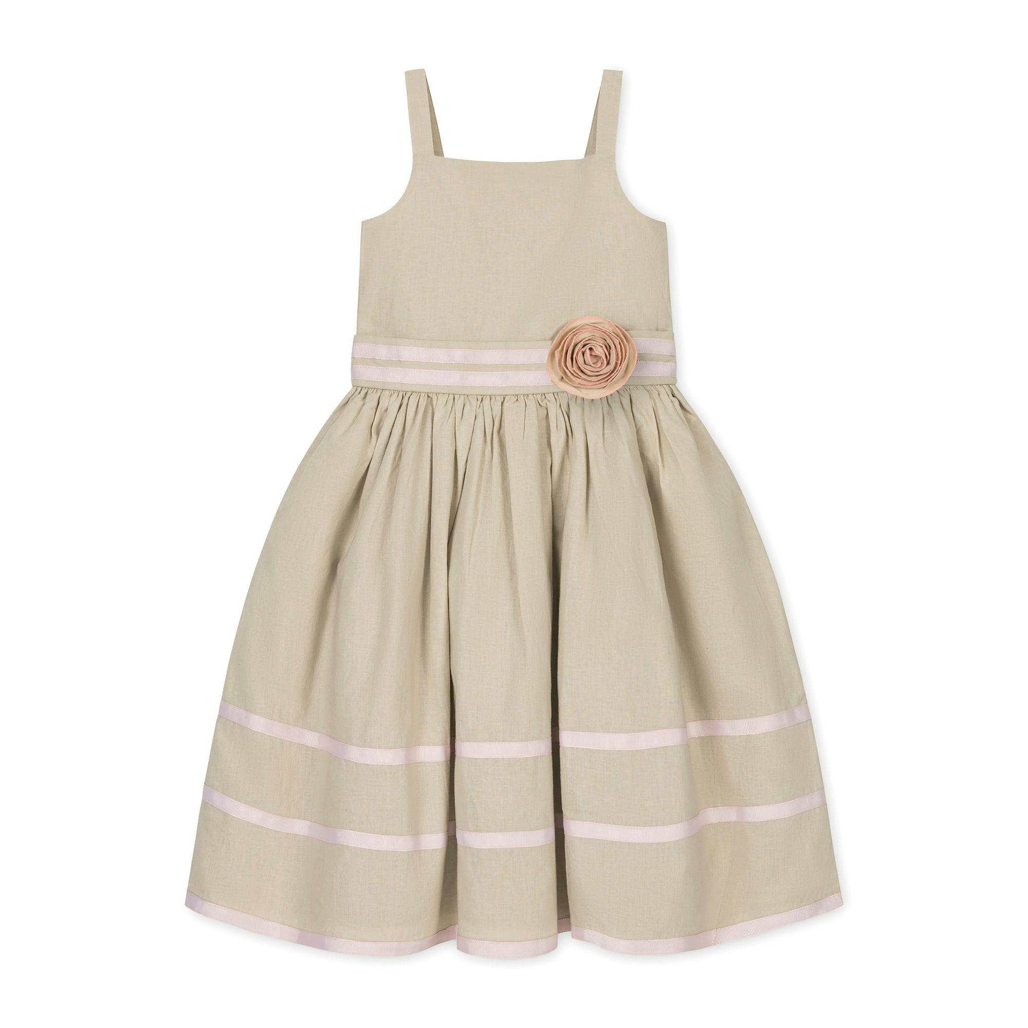 Linen Cami Rosette Dress