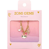 Music Multi Charm Necklace with Piano