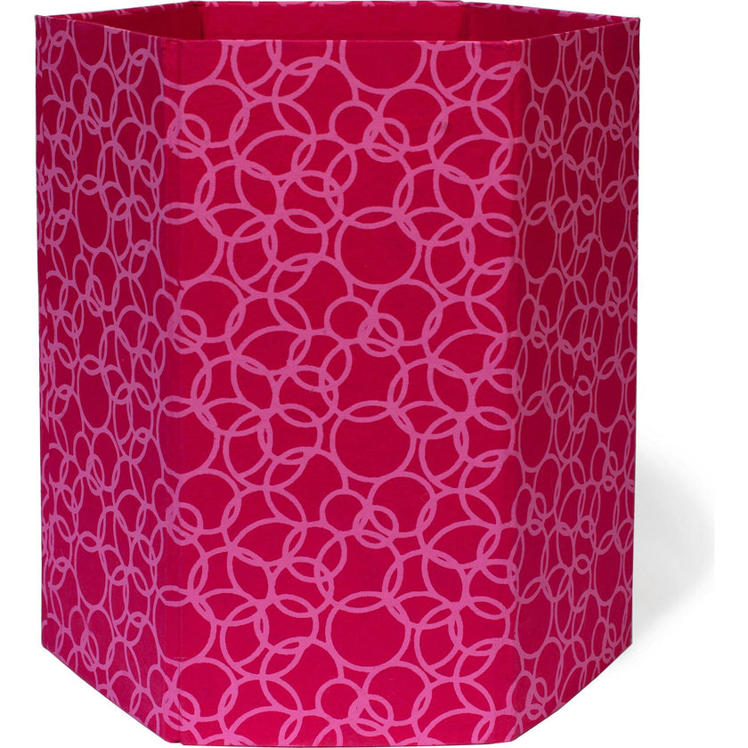 Recycled Cotton Storage/Waste Basket Interlocking Circles Pink