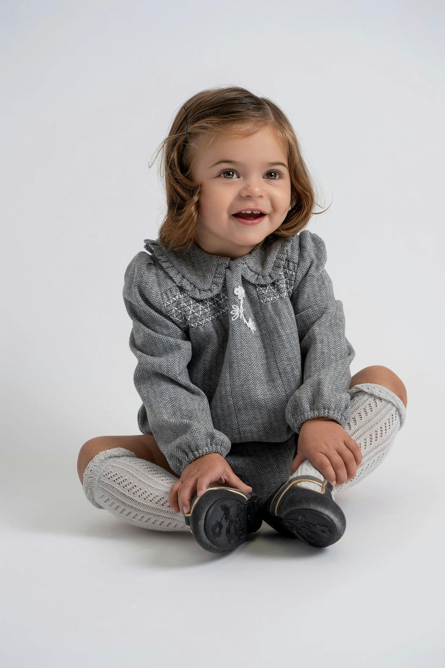 Herringbone Stretch Bubble Black
