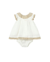 White Baby Dress With Lace Trim