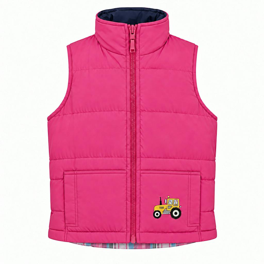 Richmond Embroidered Girl's Vest - Pink