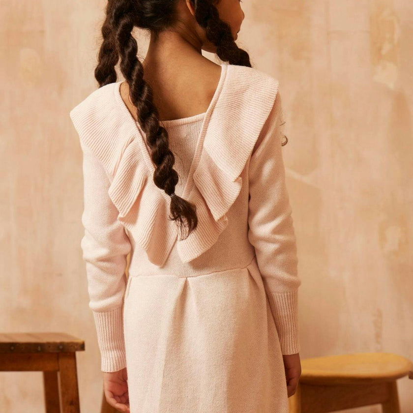 Ruffled V Dress | Blush