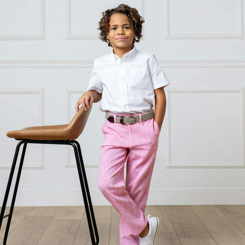 Linen Suit Pant, Pink