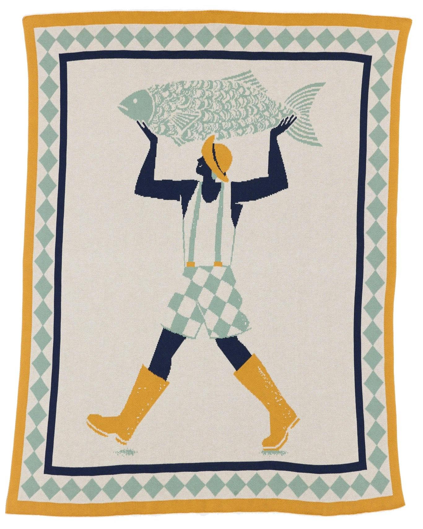 Un Beau Poisson Knit Blanket