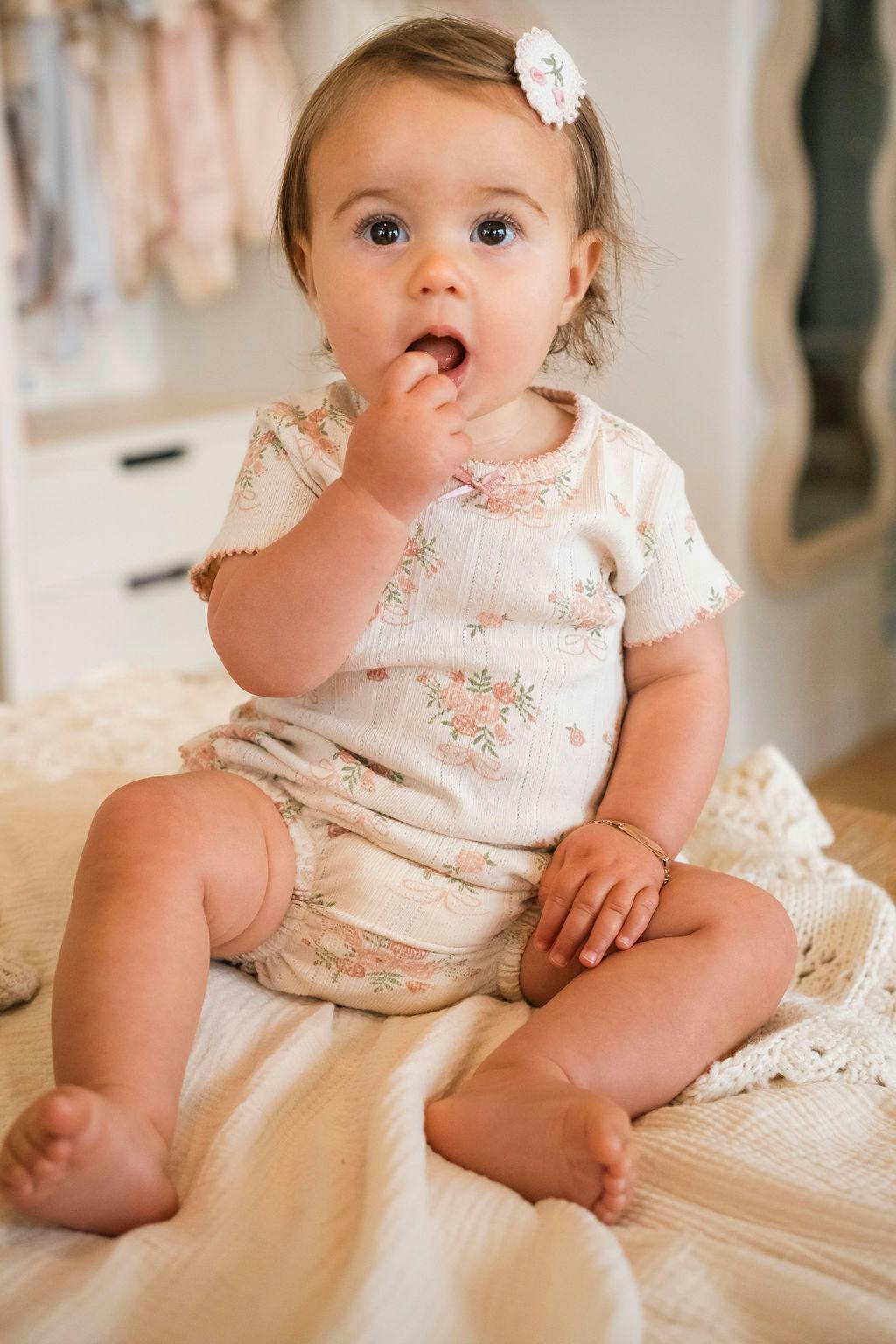 Pointelle Bloomer Set in Parfait Pink
