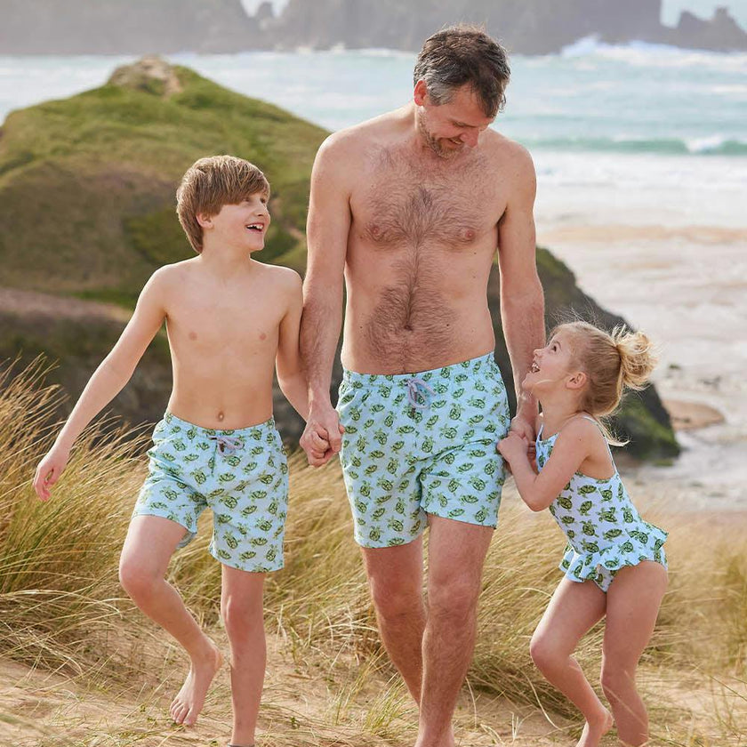 Mens Daddy & Me Swimshorts in Turtle