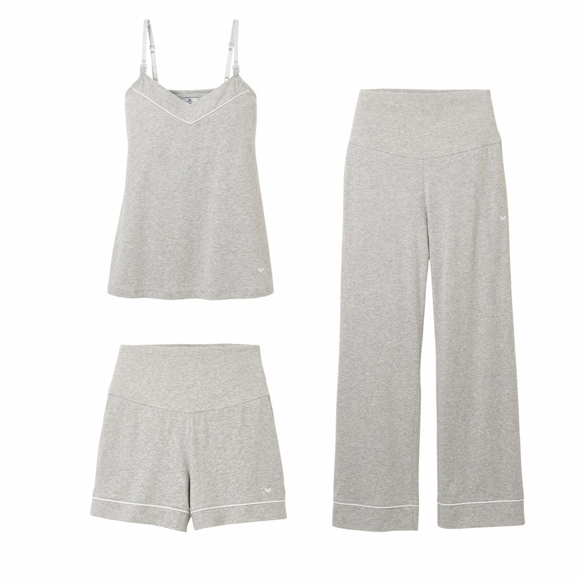 The Basics Maternity Set in Light Heather Grey