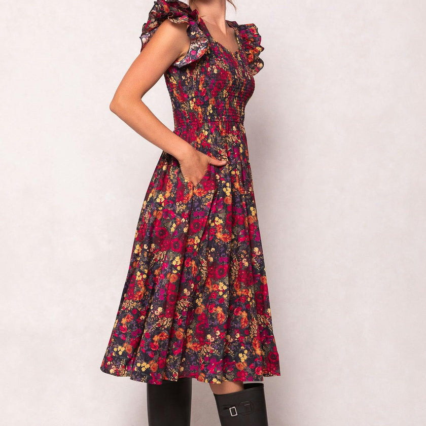 Hattie Dress in Night Garden